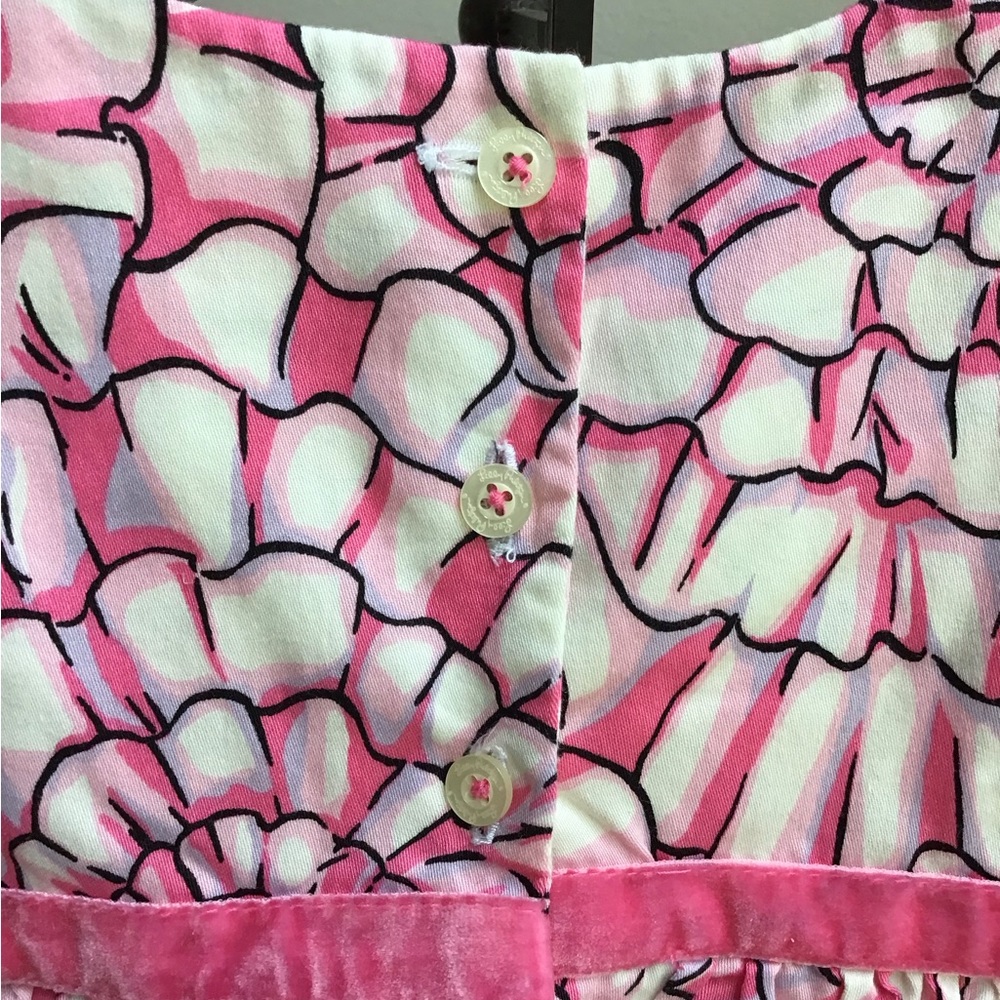 Lilly Pulitzer EUC Girl Dress Floral Print‎ Button Back Lined - Picture 3 of 10